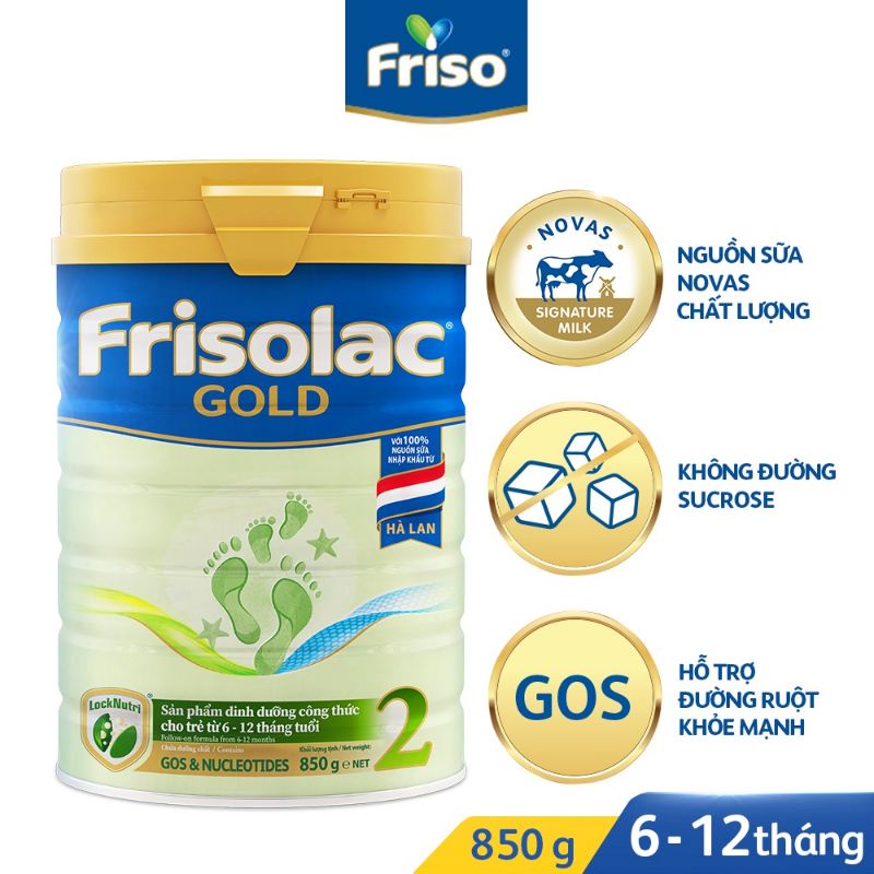 Sữa Bột Frisolac Gold 2 850g Dành Cho Trẻ Từ 6 - 12 Tháng Tuổi