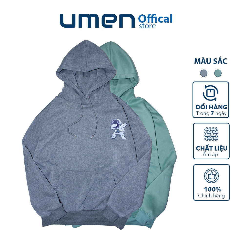 Áo Hoodie Phi Hành Gia nam nữ Unisex form rộng, vải nỉ dày UMEN