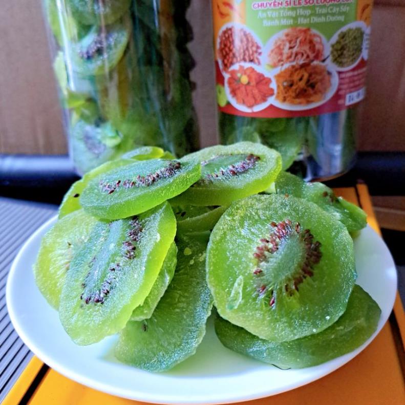 Kiwi Sấy Dẻo Không Đường / Mứt Kiwi Xanh Chua Ngọt- Hũ 450gr -