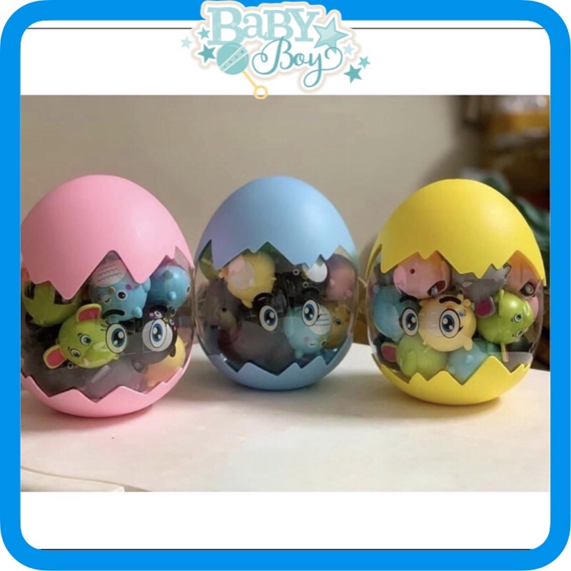 Set 20 con vật chạy đà trứng thú chạy cót cho bé thoả sức vui chơi cùng vườn thú tại nhà