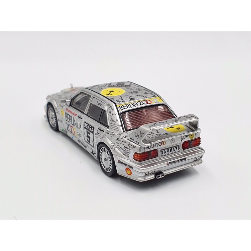 Xe Mô Hình Mercedes-Benz 190E 2.5-16 Evolution II #5 &quot;Berlin&quot; 1992 Tỉ lệ 1:64 Hãng sản xuất MiniGT ( Bạc )