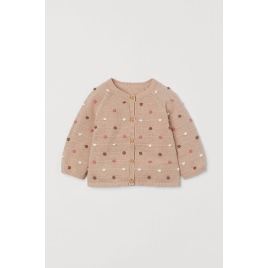 Ao khoác len chấm nâu HM bé gái