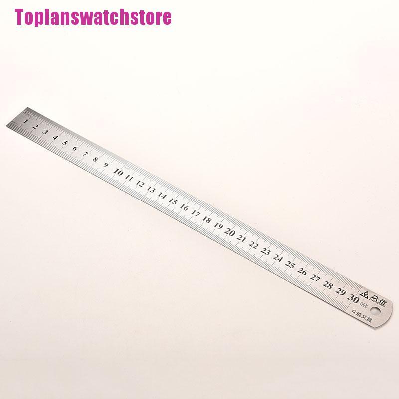 Thước kẻ hai mặt 30cm bằng kim loại thép không gỉ