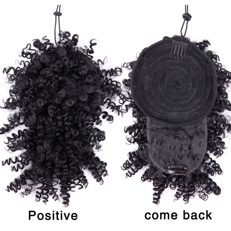 Tóc Giả Loại Ngắn Và Xoăn Phồng Màu Đen Phong Cách Châu Phi Thời Trang Cho Nữ