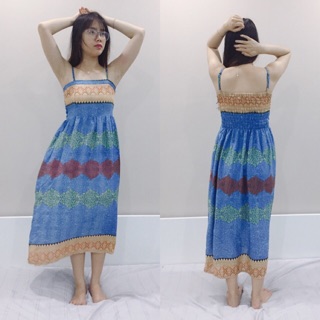 Váy maxi thổ cẩm hàng thiết kế