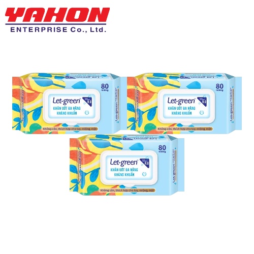 Combo 6 Bao Khăn Ướt Đa Năng Kháng Khuẩn LET-GREEN 80 Miếng/Bao