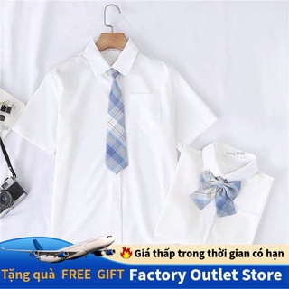 Set áo sơ mi + nơ / cà vạt phong cách học sinh Nhật Bản có bán lẻ
