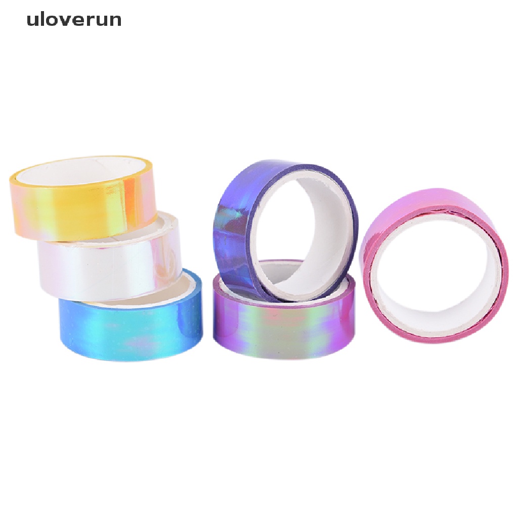 uloverun 5m Rhythmic Gymnastics Decoration Holographic Prismatic Glitter Tape Hoops Stick vn