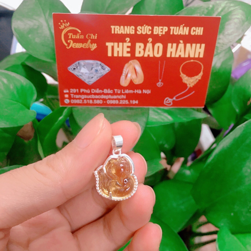 Mặt Vòng Cổ Bạc- Mặt Dây Chuyền Hồ Ly Đá Đủ Màu Kèm Ảnh Thật