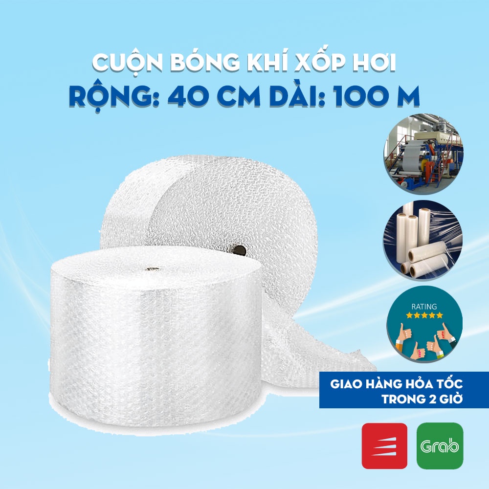 Cuộn Bóng Khí, Chống Sốc, Xốp Nổ, Màng Xốp Hơi Đóng Hàng 0.4x100 m