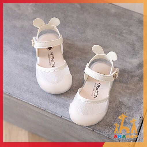 Dép sandal bé gái - Giày tập đi quai dán phối viền tai Thỏ xinh xắn có đế chống trơn trượt cho bé từ 0-2 tuổi M866