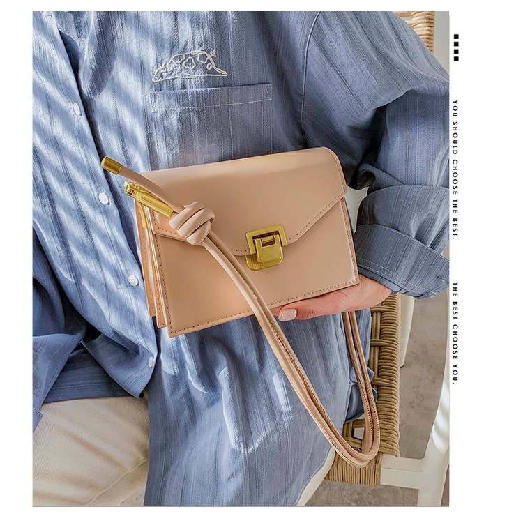 Túi đeo chéo đeo vai nữ da dáng vuông có khóa cao cấp công sở thời trang Alicehousee QH0007