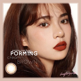 Kính áp tròng nâu kem Porming Cream Brown chính hãng OLENS | Hsd 3-6 tháng | Lens cận | LENSFORGIRLSS