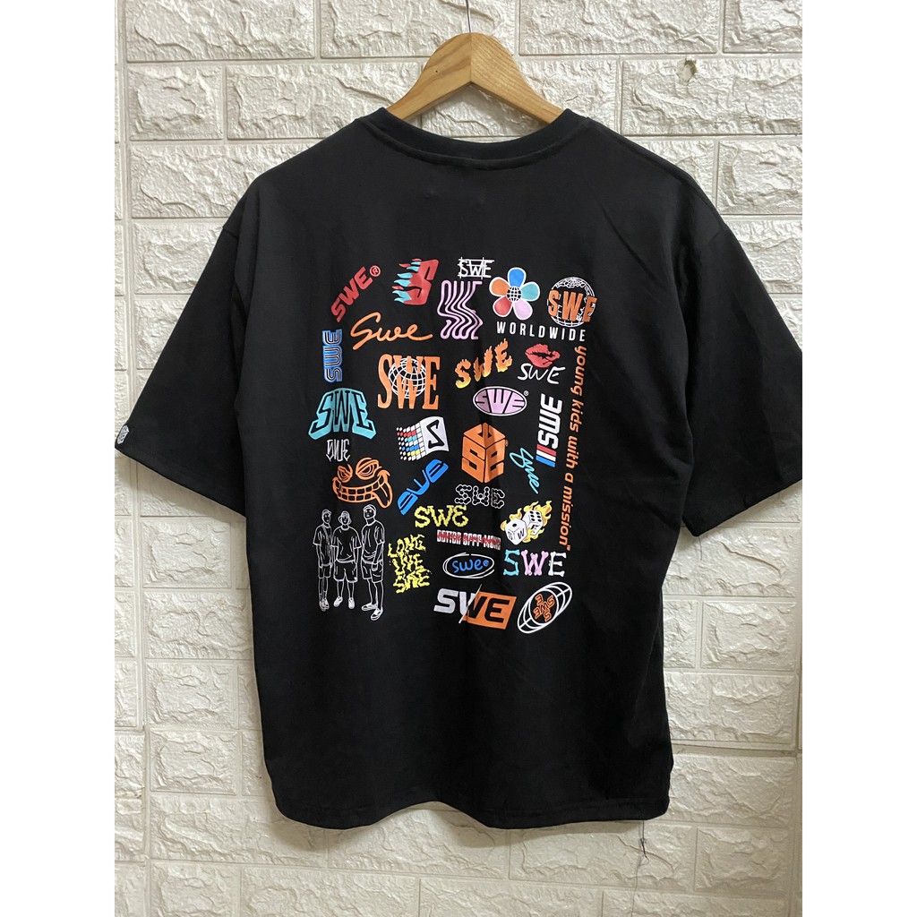 Áo Thun Tay Lỡ SWE Form Rộng Unisex nam nữ phong cách Ulzzang Full Tem Tag Chính Hãng | BigBuy360 - bigbuy360.vn