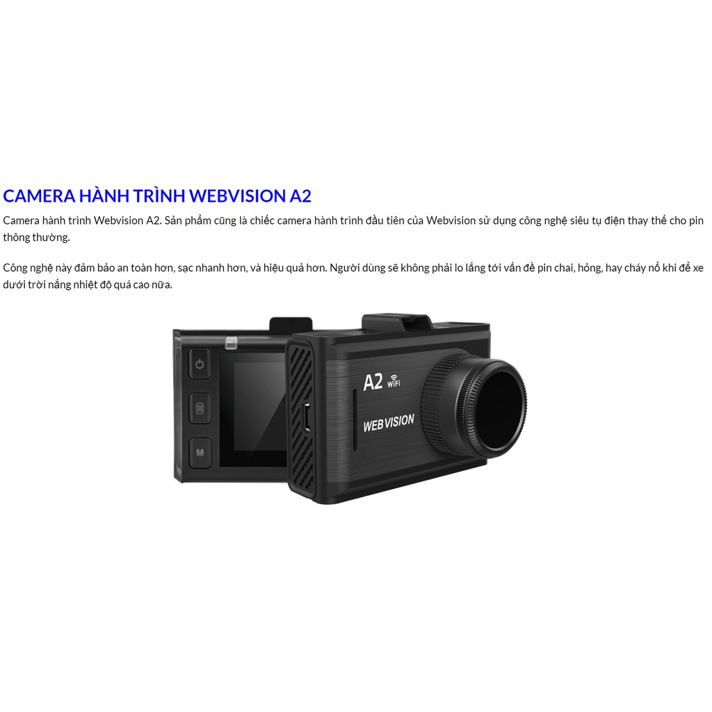 [Miễn Phí Lắp Đặt] Camera Hành Trình Webvision A2 + [Thẻ Nhớ 32Gb] + [Mã Giảm]