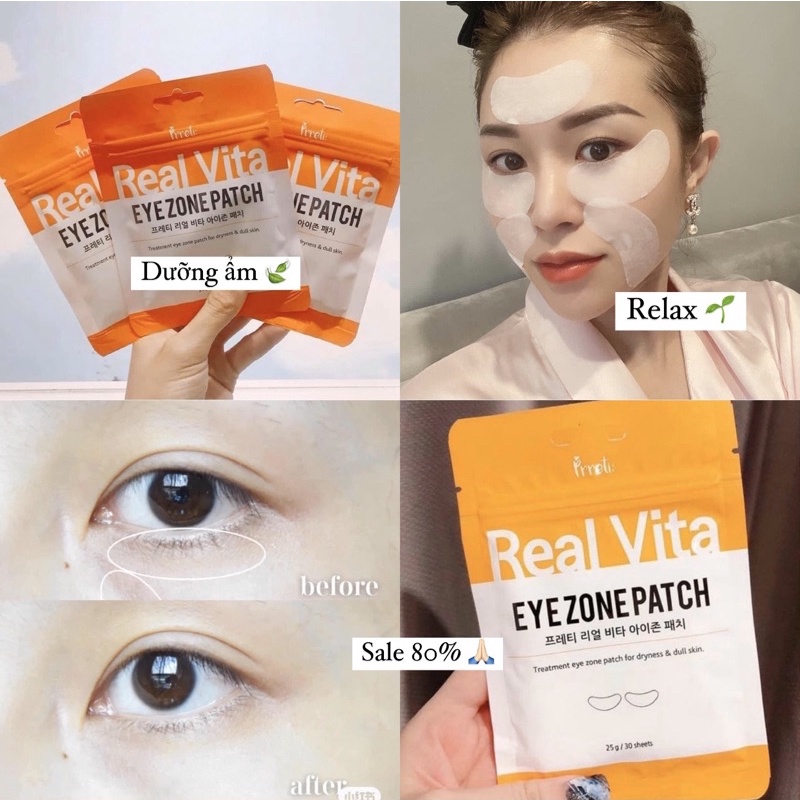 MẶT NẠ MẮT PRRETI REAL VITA EYEZONE PATCH