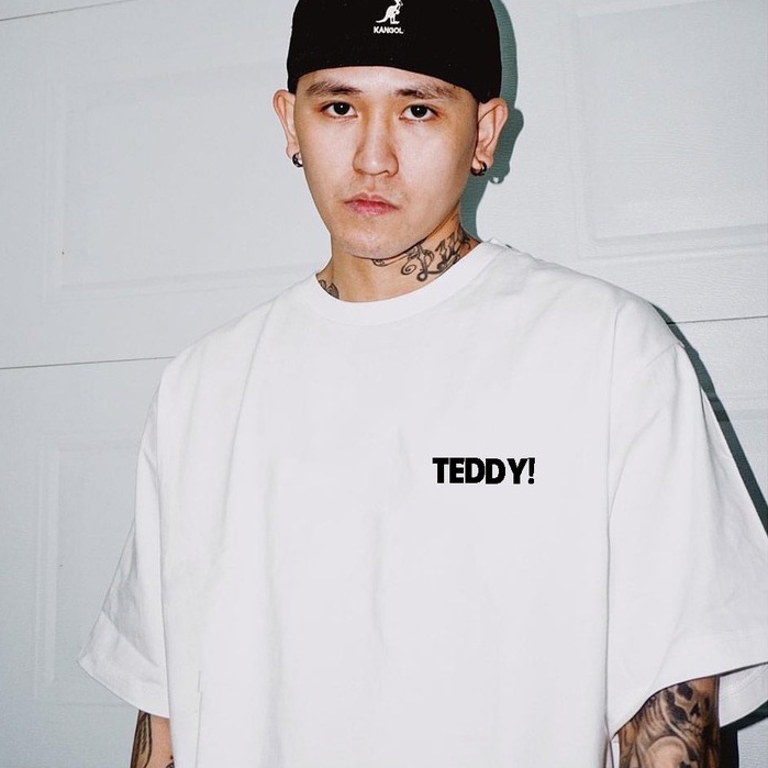Áo thun unisex in chữ Teddy áo phông form rộng tay lỡ chất cotton mềm mịn