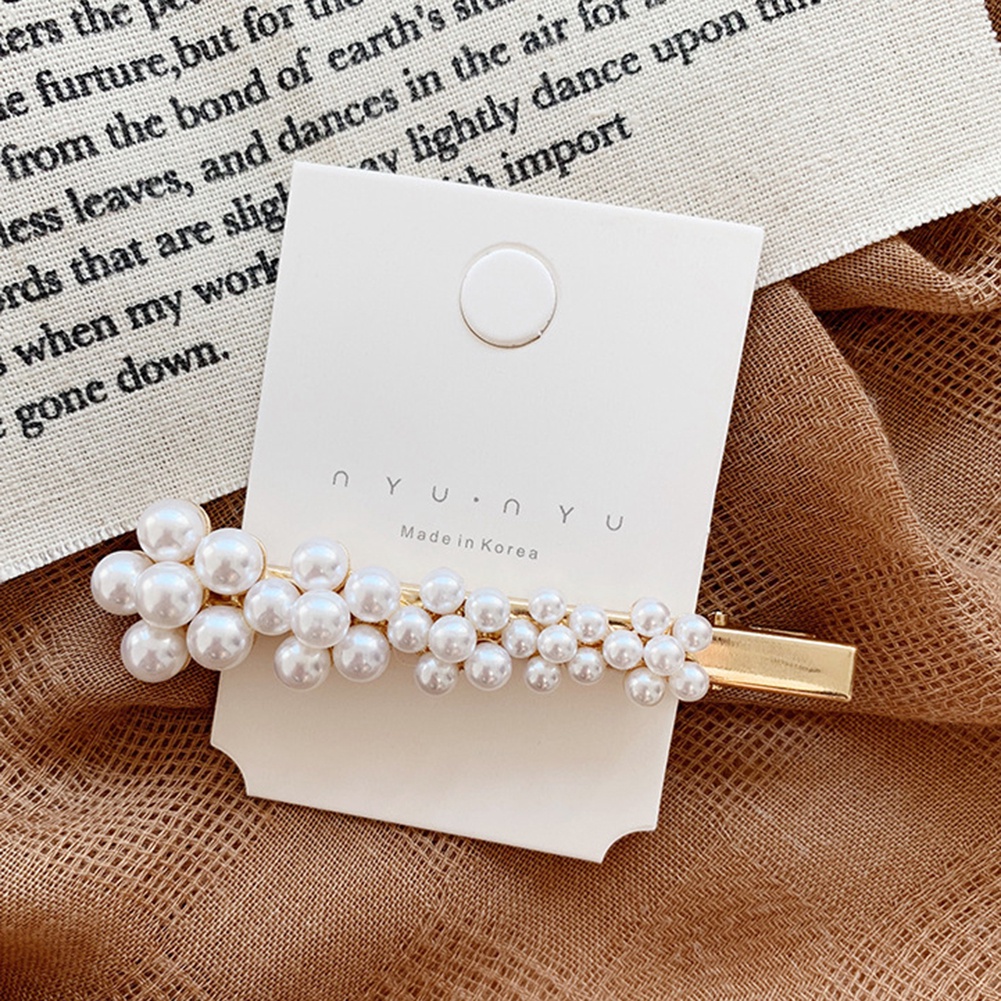 Kẹp Tóc Nữ Đính Ngọc Trai Giả Phong Cách Vintage