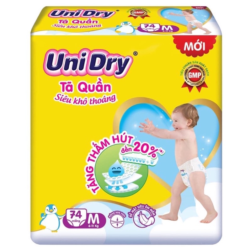 Tã bỉm dán, quần UniDry M76, L68, XL62,  XXL56