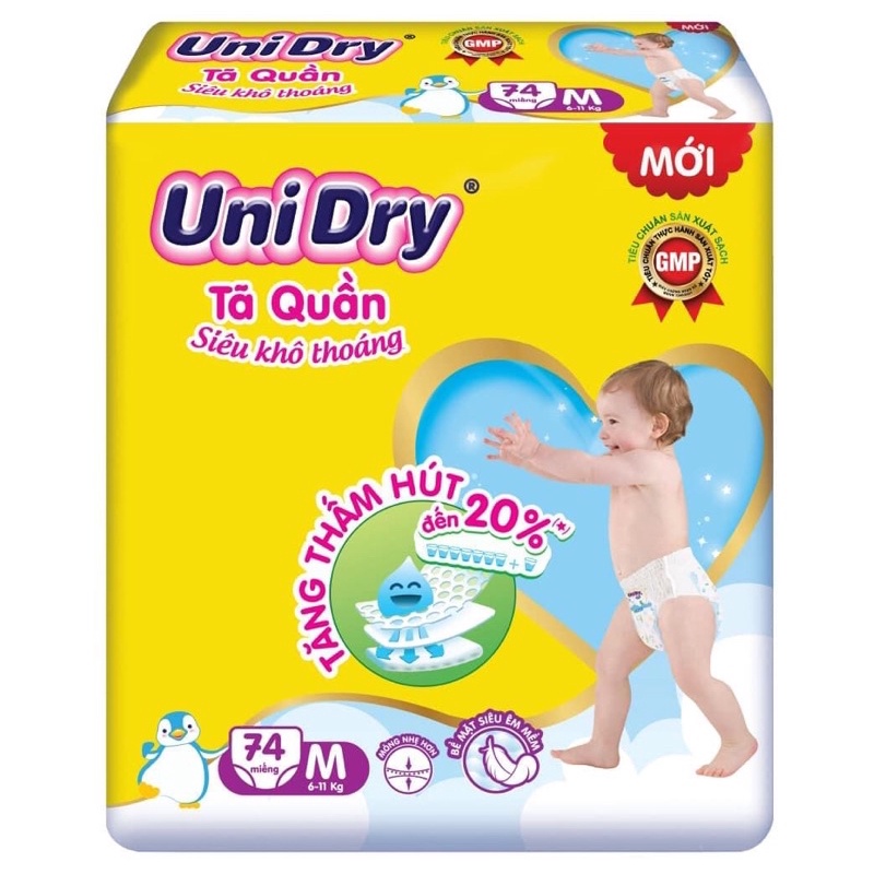 tã bỉm dán, quần UniDry M76, L68, XL62,  XXL56( Tặng quà)