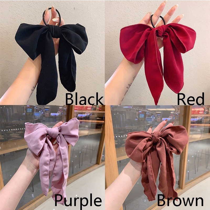 Dây Buộc Tóc Cao Su Phối Nơ Thời Trang Ngọt Ngào Cho Nữ