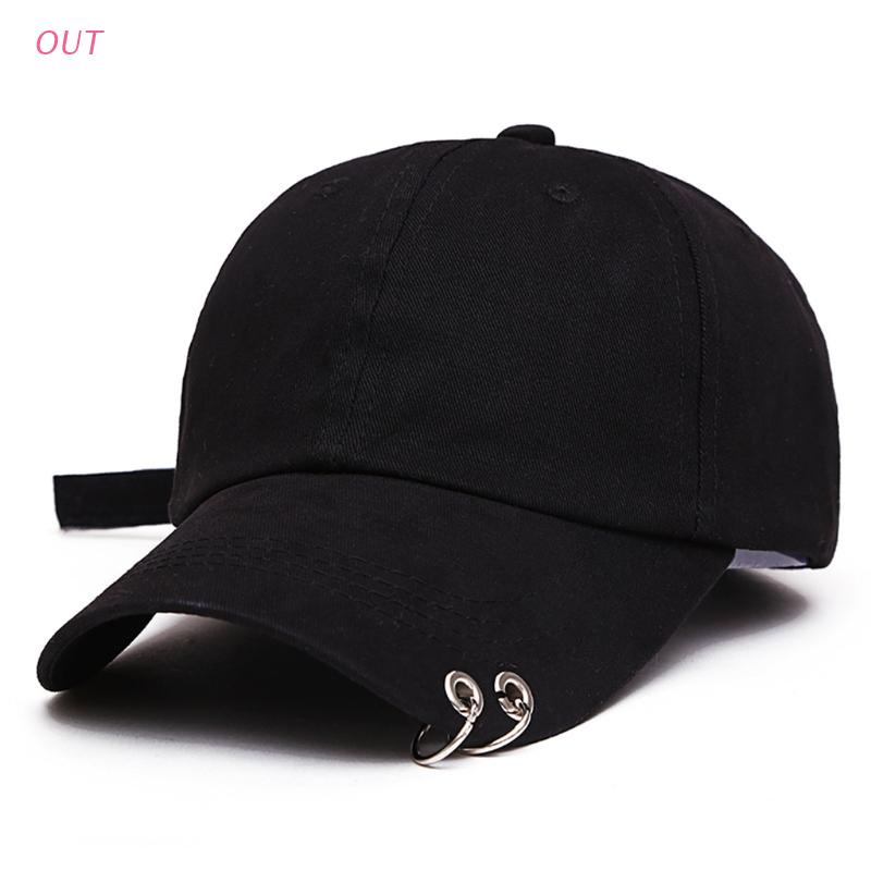 Mũ Lưỡi Trai Màu Trơn Phong Cách Hip Hop Có Khoen Xỏ Ngón Thời Trang