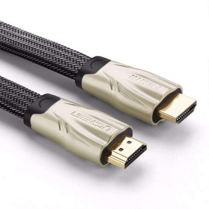 HOT- Dây HDMI 1.4 thuần đồng 19+1 đầu hợp kim, cáp bọc lưới, dài từ 1-15m UGREEN HD102 có 2 dạng dây dẹt và tròn