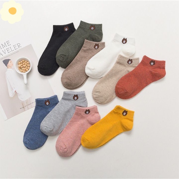 Tất Gấu Nâu Cổ Ngắn Màu Ngẫu Nhiên Store4girls