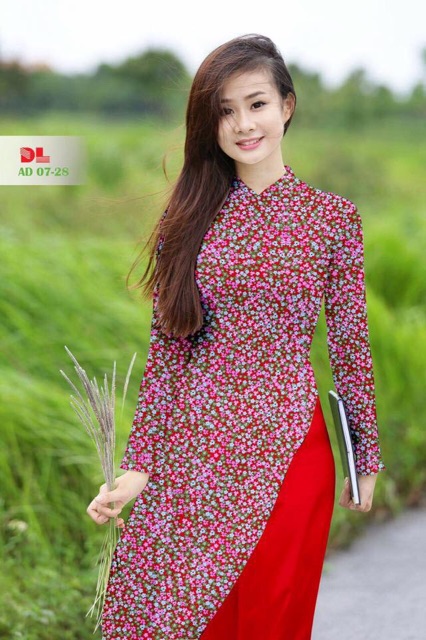 Vải áo dài hoa nhí