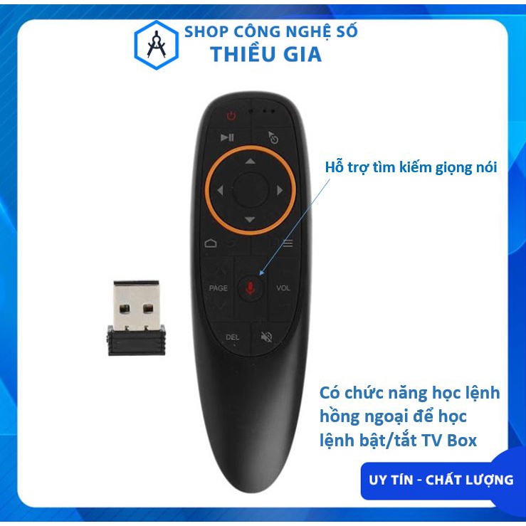 Điều khiển chuột bay G10s hỗ trợ tìm kiếm giọng nói  và học lệnh hồng ngoại cho Android TV Box