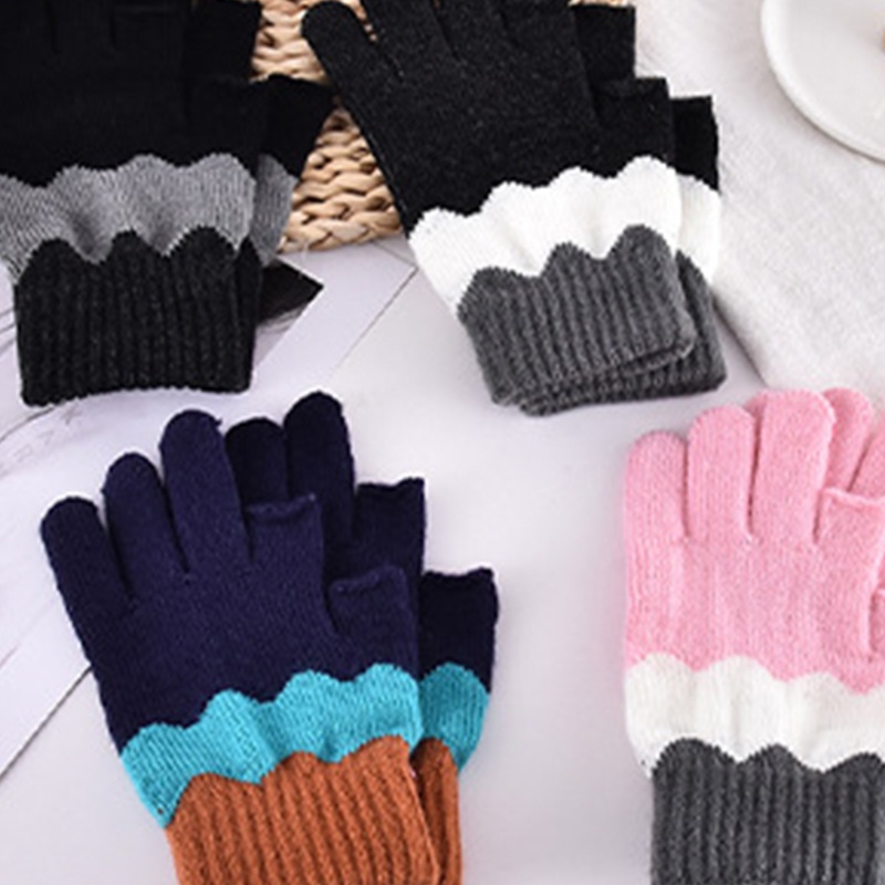 Găng Tay Hở Ngón Giữ Ấm Mùa Đông Thời Trang Cho Nam Nữ