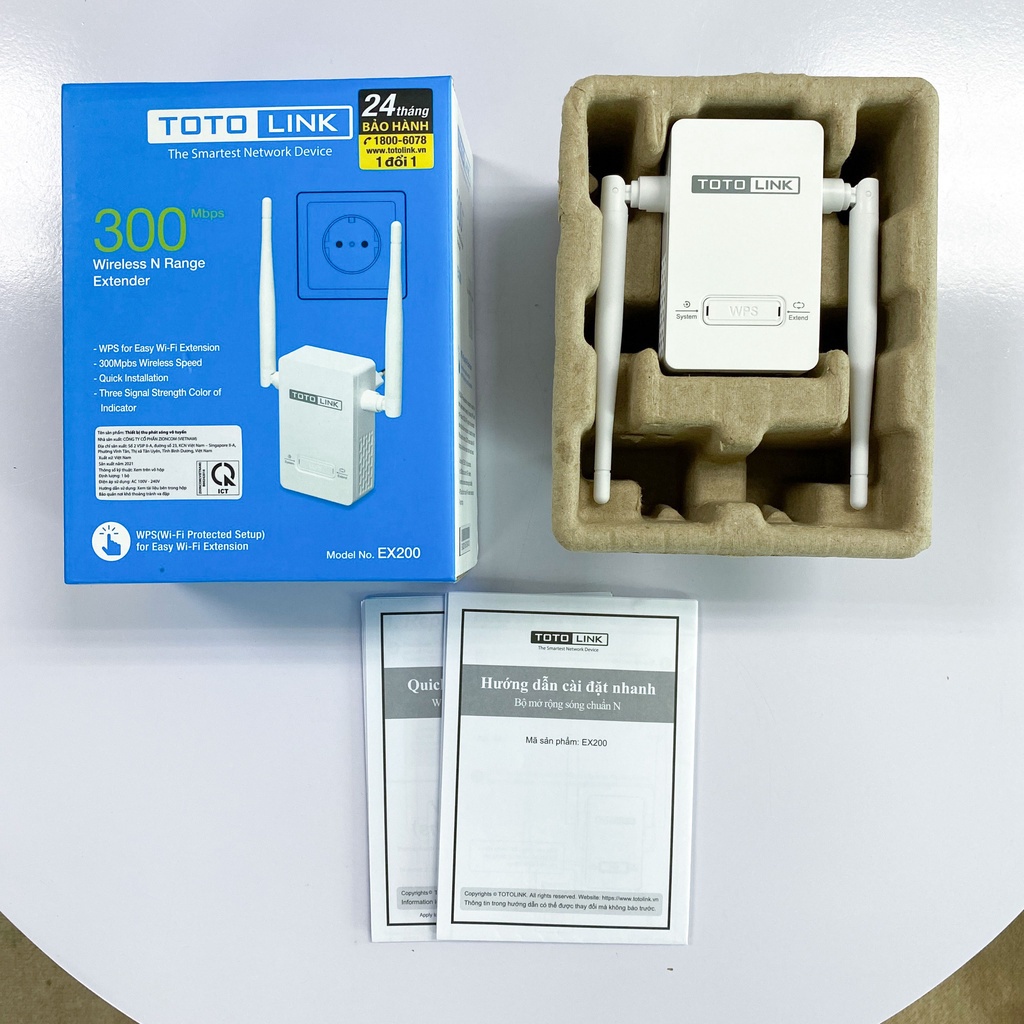 Kích sóng wifi chuẩn N 300Mbps TOTOLINK EX200 Hàng chính hãng