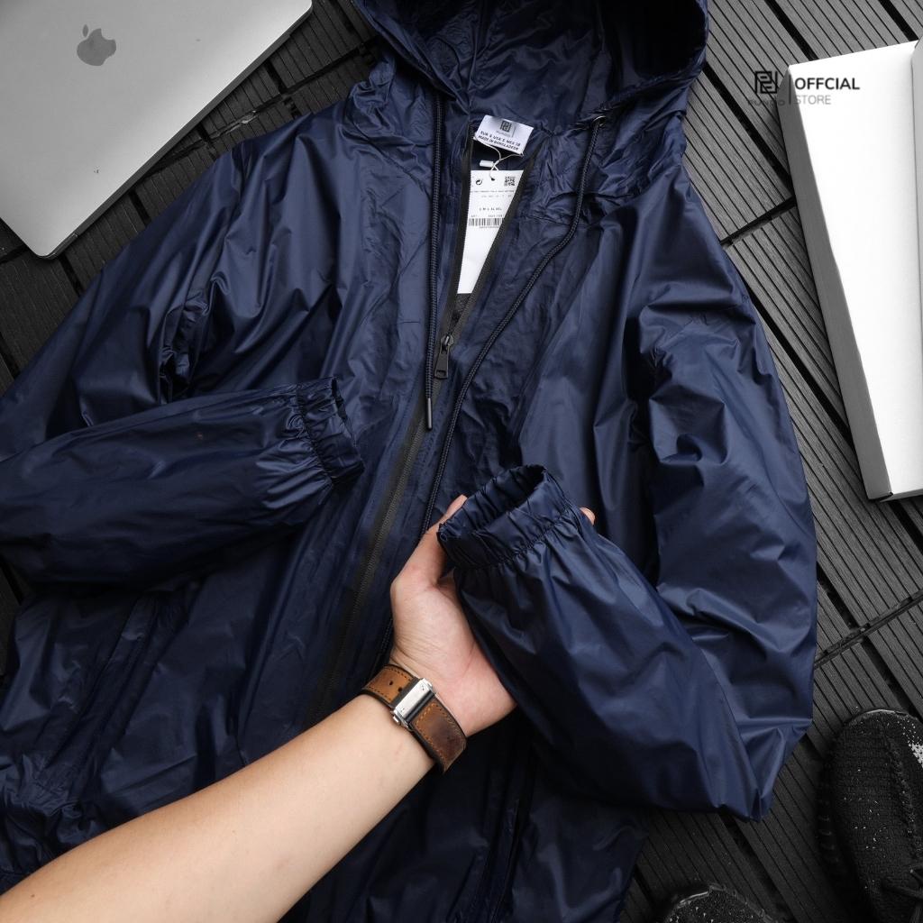 Áo khoác dù nam 2 lớp chống nắng nước có túi trong PUNDO màu basic thời trang dễ phối AKPD09