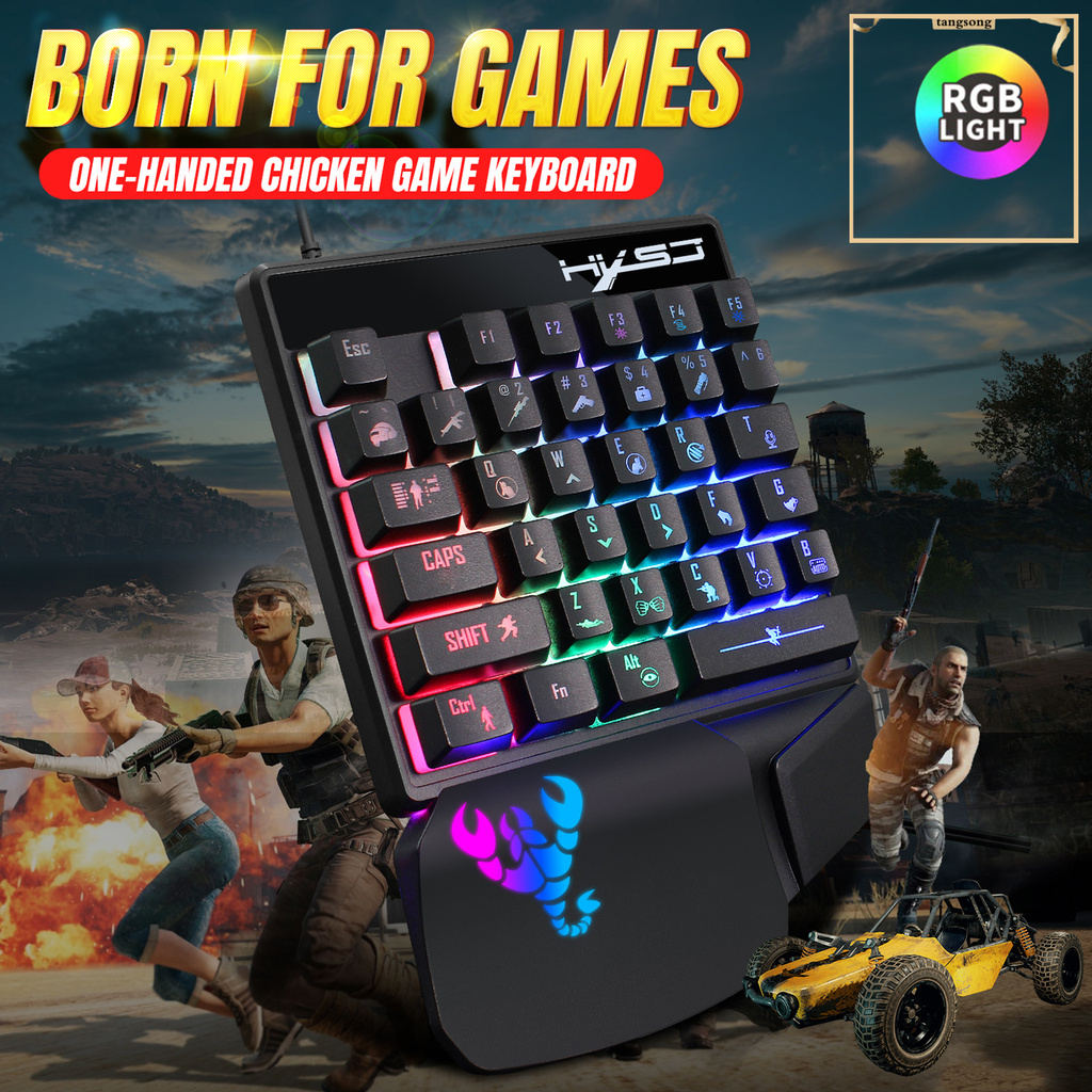 Set 2 Bàn Phím Chơi Game Có Đèn Led 35 Phím Hxsj Rgb