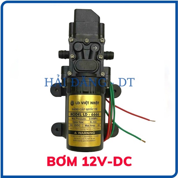 Máy bơm nước mini 12V, Máy bơm tăng áp việt nhật 12V - DC