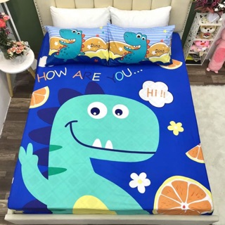 Sét ga gối 3 món cotton 100% khủng long hi