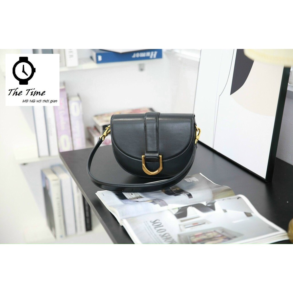 ( Sẵn) Túi Charles and Keith nữ – Charles and Keith Gabine Saddle Bag CK2-80781412 Size 23x18x6.5cm