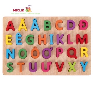  Bảng Chữ Cái Tiếng Việt Nổi Bằng Gỗ MICLIK - Đồ Chơi Thông Minh Montessori Cho Bé 