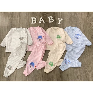 Bộ unchi cotton KẺ dài tay cho bé