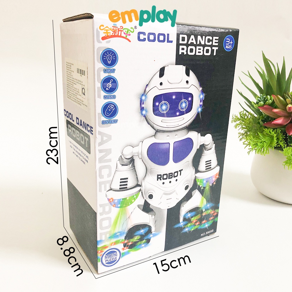 (Summer Sale 50%) Đồ chơi robot nhảy theo nhạc cao cấp Emplay có đèn sáng, có nhạc sôi động, chất liệu ABS an toàn