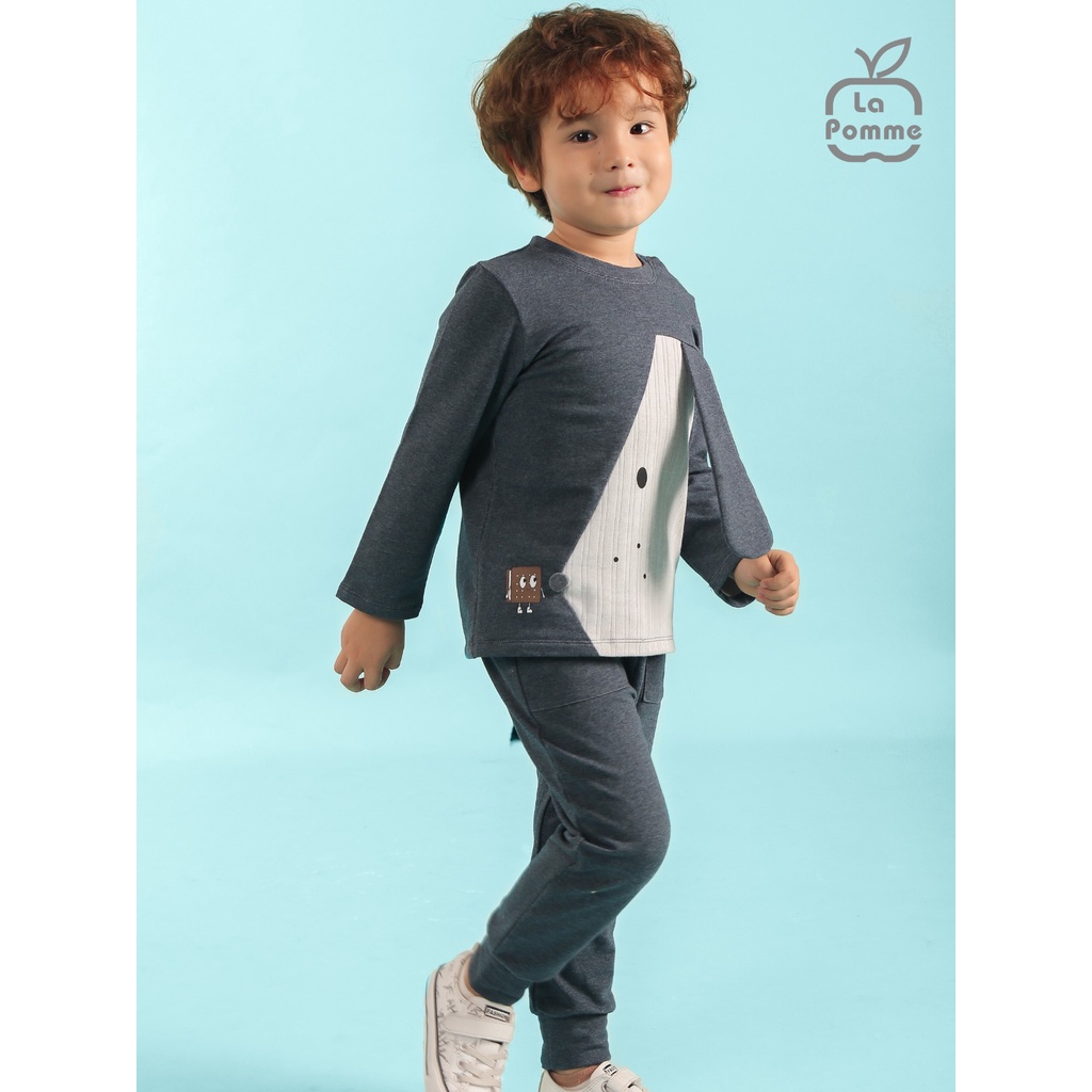 Bộ La Pomme Cotton Cún chấm bi tai dài cao cấp mềm mịn thấm hút tốt cho bé trai bé gái SL194