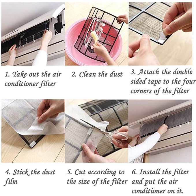 Set 2 tấm giấy chống bụi cho máy điều hòa sử dụng tiện lợi