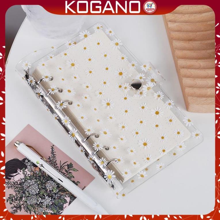 Bìa sổ còng KOGANO sổ còng A6 họa tiết hoa cúc phong cách Hàn Quốc độc đáo bắt mắt SN-001392