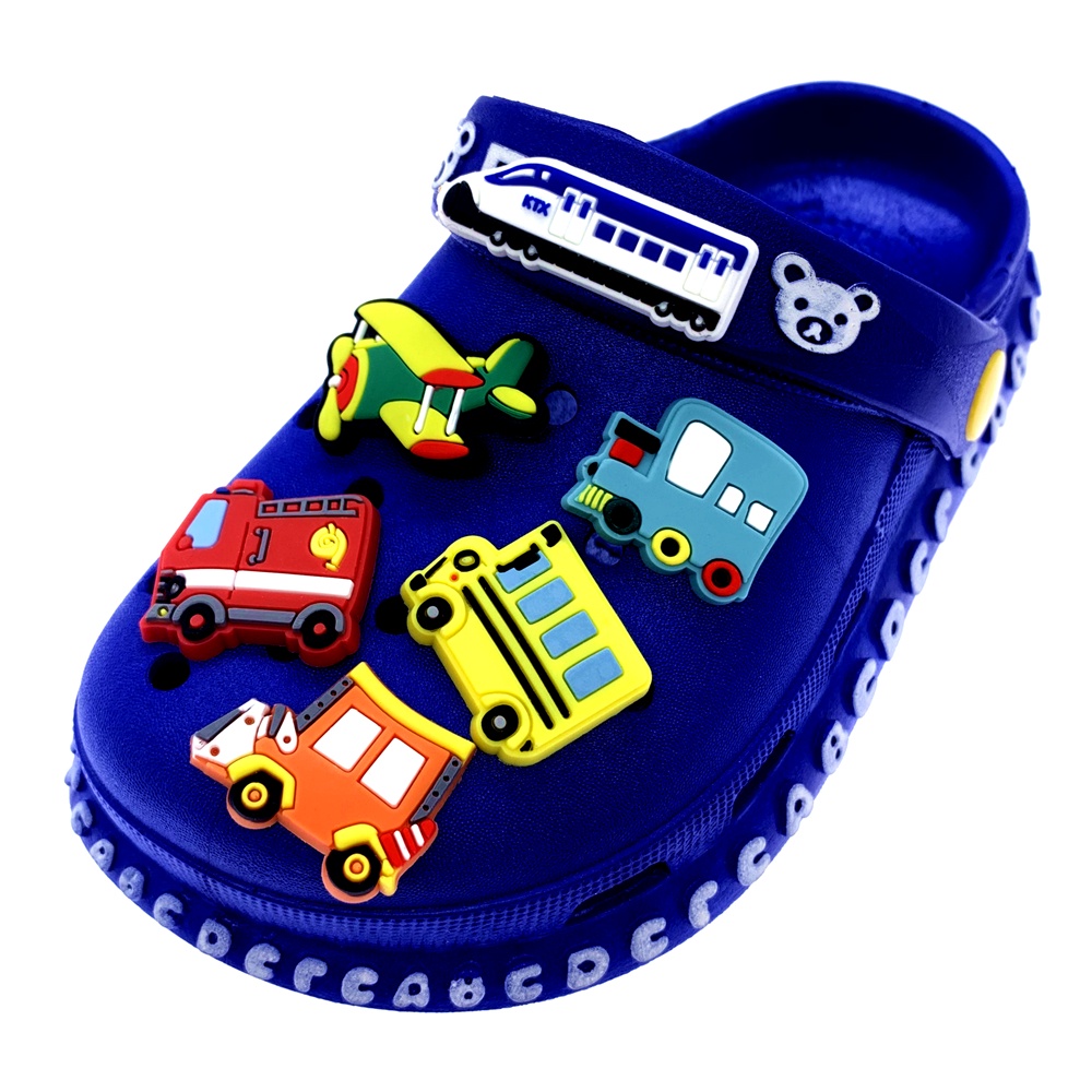 Phụ kiện ghim trang trí giày crocs hình xe hơi/máy bay/xe cảnh sát/xe hoạt hình