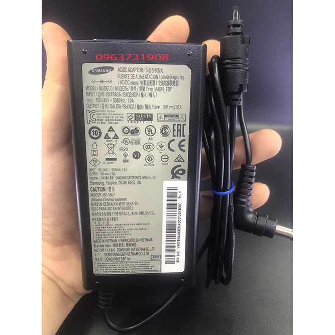 Adapter nguồn màn hình tivi samsung 19V 2.53A chính hãng