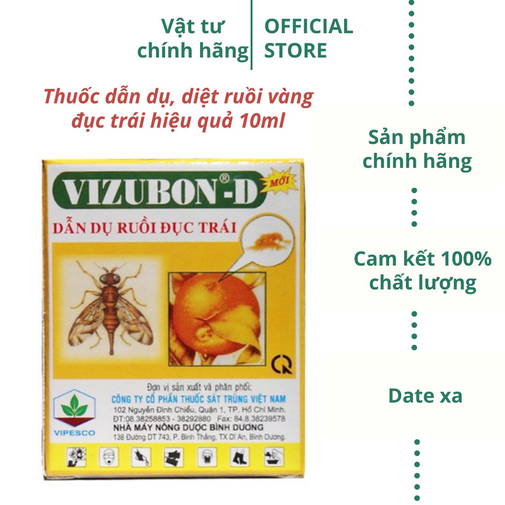 Thuốc dẫn dụ ruồi đục trái VIZUBON - D