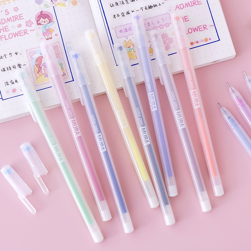 1 Bút Mực Gel Ngòi 0.5mm 12 Màu Dễ Thương Cho Học Sinh/Văn Phòng