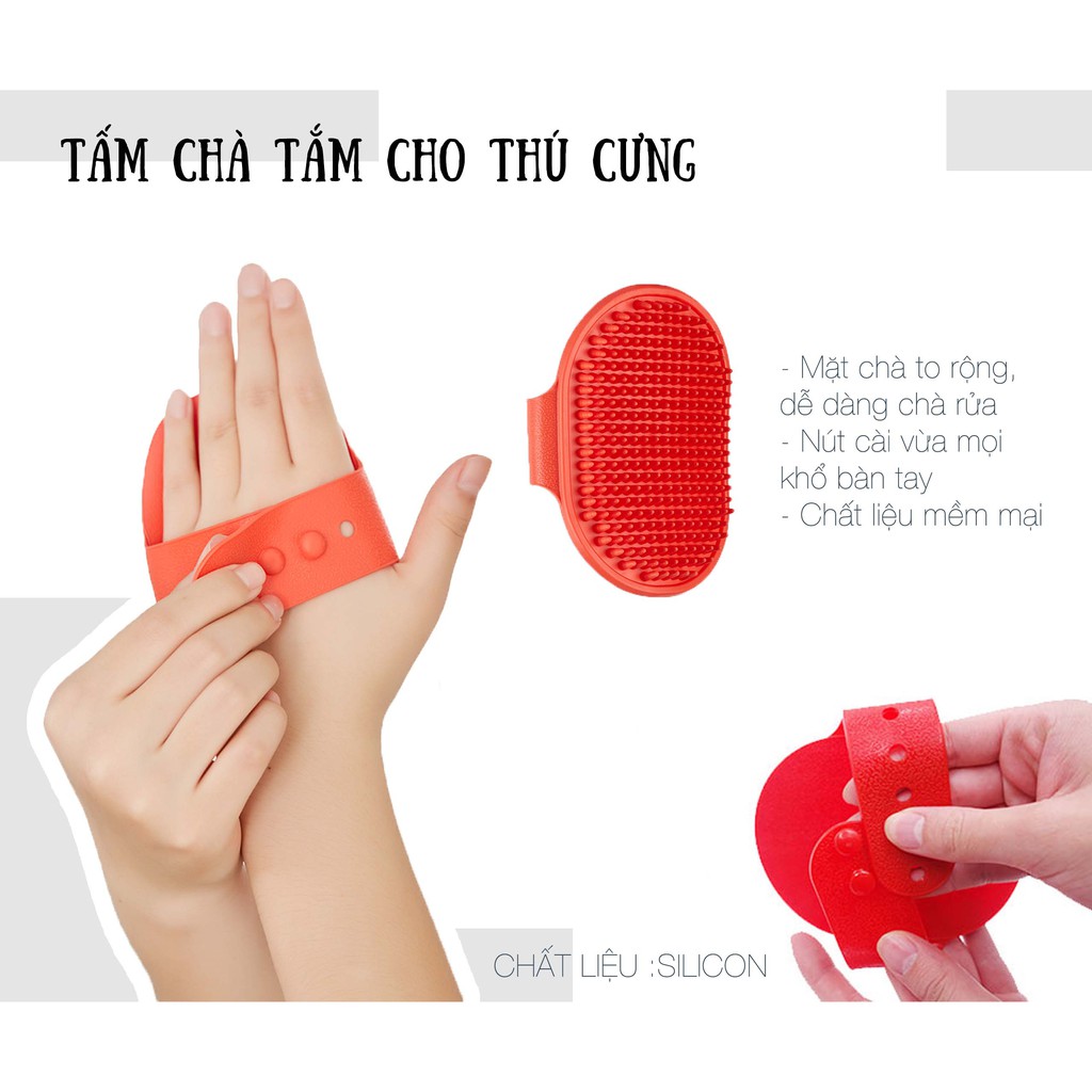 [RẺ VÔ ĐỊCH] - BÀN CHẢI MASSAGE TẮM CHÓ MÈO