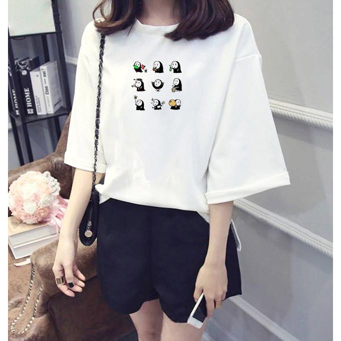 Áo thun tay lỡ Hàn Quốc form rộng in hình chibi the nun vải dày mịn TEEWO104