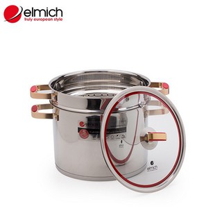 Nồi Hấp Inox 304 Cao Cấp Đáy Từ Elmich Red Velvet 2350979 28cm Xuất Xứ CH SÉC - Larva Store